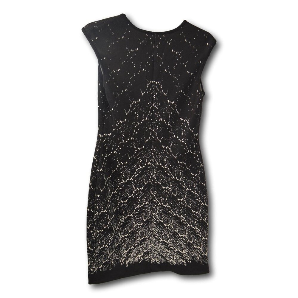 Karen Kane Black White Sleeveless Dress Size M Abstract Print Sheath